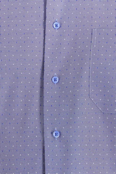 Orta Lacivert Uzun Kol Regular Fit Desenli Gömlek