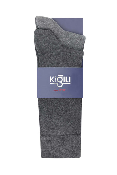 Orta Antrasit 2'li Düz Çorap Seti