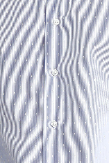 Koyu Mavi  Uzun Kol Slim Fit Dar Kesim Non Iron Klasik Desenli Pamuklu Gömlek