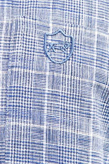 Koyu Mavi Kısa Kol Regular Fit Ekose Pamuk Gömlek