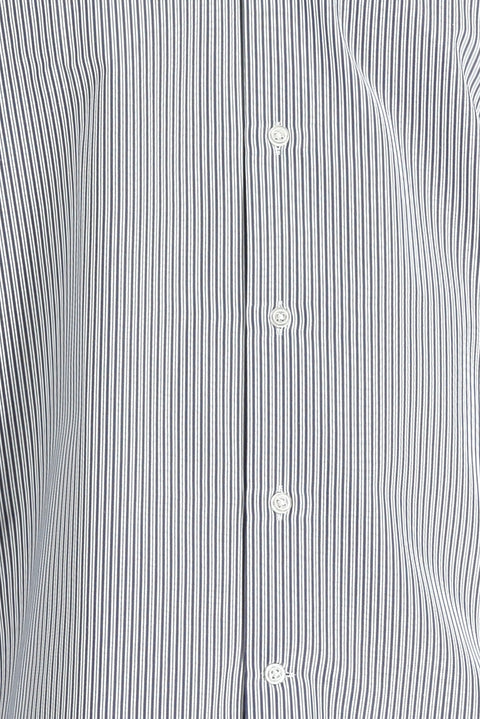Medium Navy Long Sleeve Regular Fit Striped Cotton Shirt