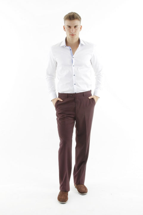 Bordo 6 Drop Regular Fit Standart Kesim Klasik Kumaş Pantolon