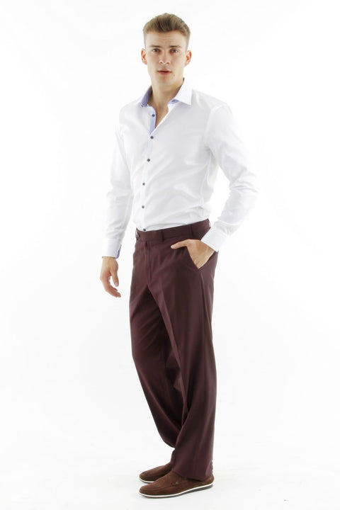 Bordo 6 Drop Regular Fit Standart Kesim Klasik Kumaş Pantolon