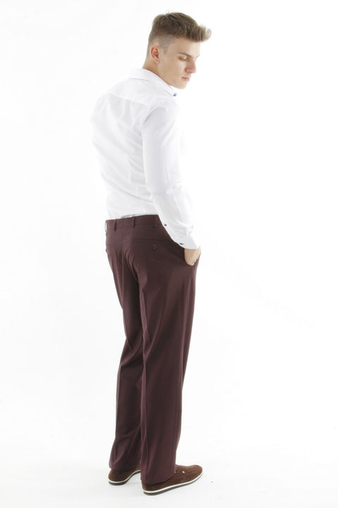 Bordo 6 Drop Regular Fit Standart Kesim Klasik Kumaş Pantolon