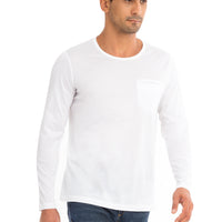 Beyaz Bisiklet Yaka Regular Fit Pamuk Sweatshirt