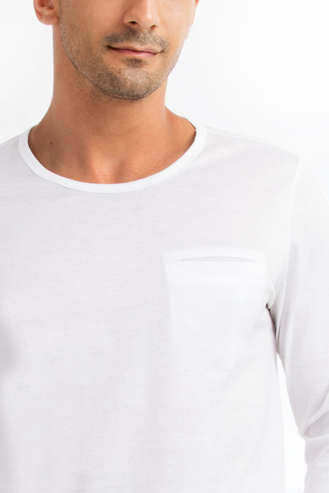 Beyaz Bisiklet Yaka Regular Fit Pamuk Sweatshirt