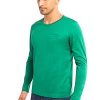 Açık Yeşil Bisiklet Yaka Regular Fit Pamuk Sweatshirt