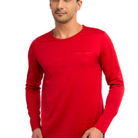 Kırmızı Bisiklet Yaka Regular Fit Pamuk Sweatshirt