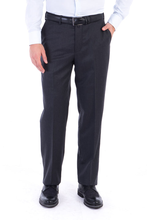 Medium Gray 6 Drop Regular Fit Standard Cut Classic Fabric Trousers