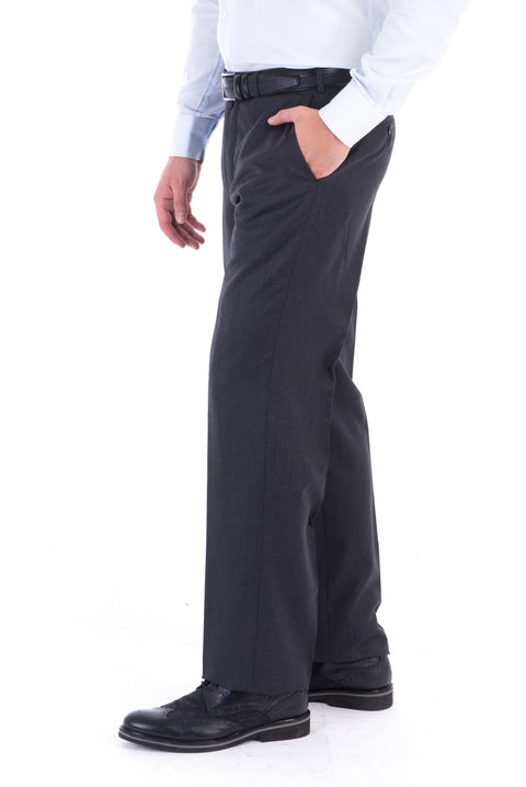 Medium Gray 6 Drop Regular Fit Standard Cut Classic Fabric Trousers