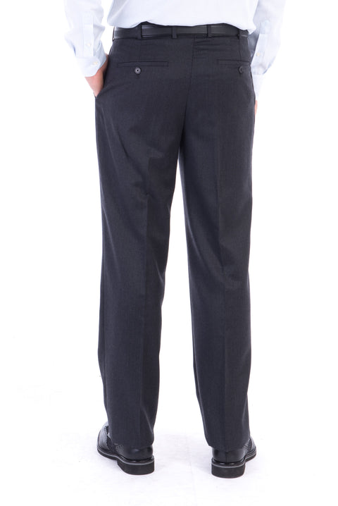 Medium Gray 6 Drop Regular Fit Standard Cut Classic Fabric Trousers