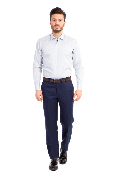 Lacivert 4 Drop Relaxed Fit Rahat Kesim Klasik Kumaş Pantolon