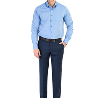 Koyu Mavi 4 Drop Relaxed Fit Rahat Kesim Klasik Kumaş Pantolon