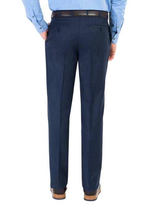 Koyu Mavi 4 Drop Relaxed Fit Rahat Kesim Klasik Kumaş Pantolon
