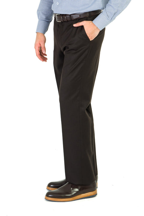 Koyu Kahve 6 Drop Regular Fit Standart Kesim Klasik Kumaş Pantolon