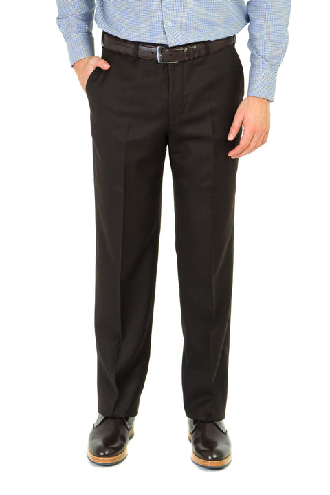 Koyu Kahve 6 Drop Regular Fit Standart Kesim Klasik Kumaş Pantolon
