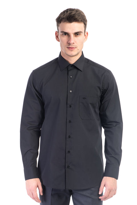 Siyah Uzun Kol Klasik Gömlek