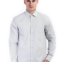 Açık Gri Uzun Kol Klasik Gömlek