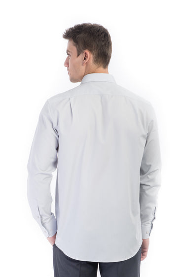 Açık Gri Uzun Kol Klasik Gömlek