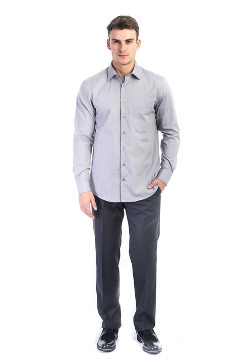 Orta Füme Uzun Kol Klasik Gömlek