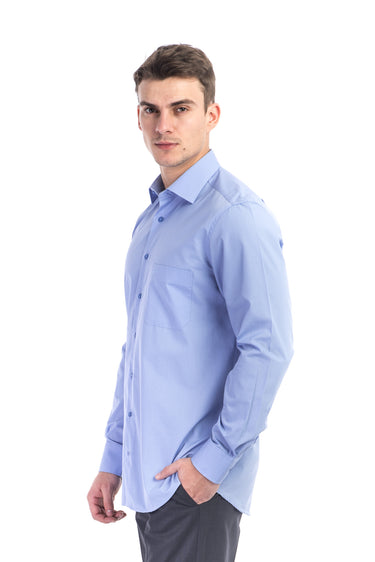 Mavi Uzun Kol Klasik Gömlek
