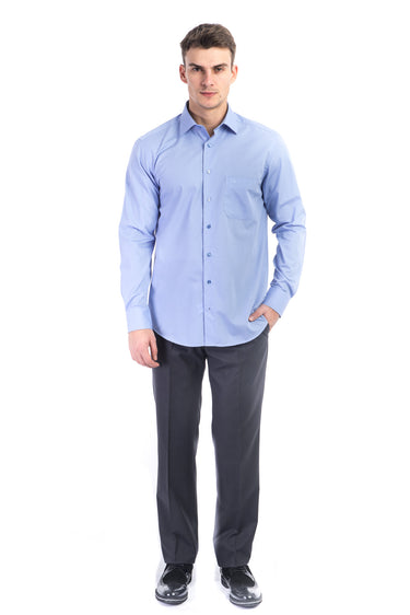Mavi Uzun Kol Klasik Gömlek