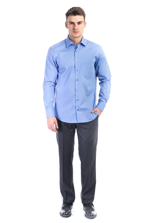 Mavi Uzun Kol Klasik Gömlek