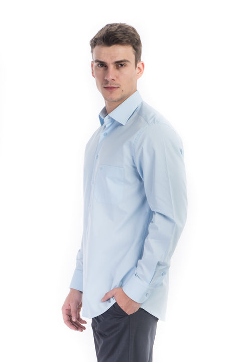 Açık Mavi Tt.Pamuk Polyester Gömlek