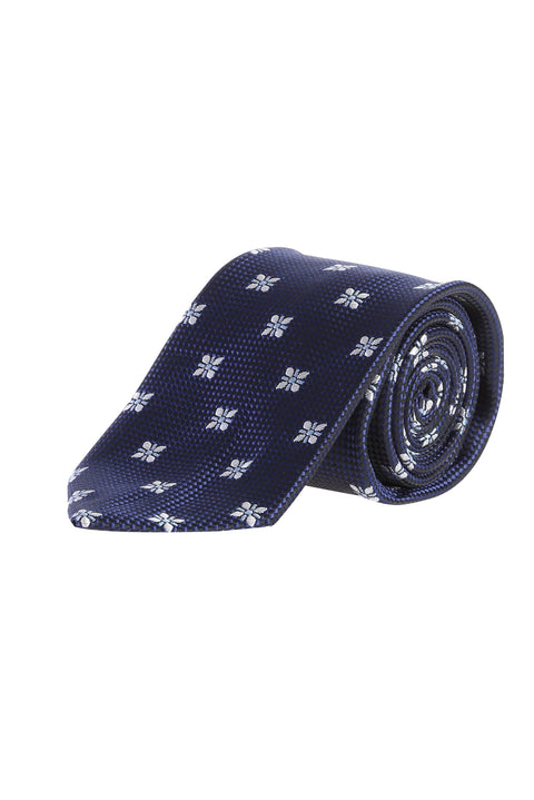 Navy Blue Cn. Polyester Patterned Krvt