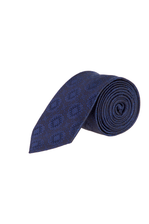Lacivert Desenli Kravat