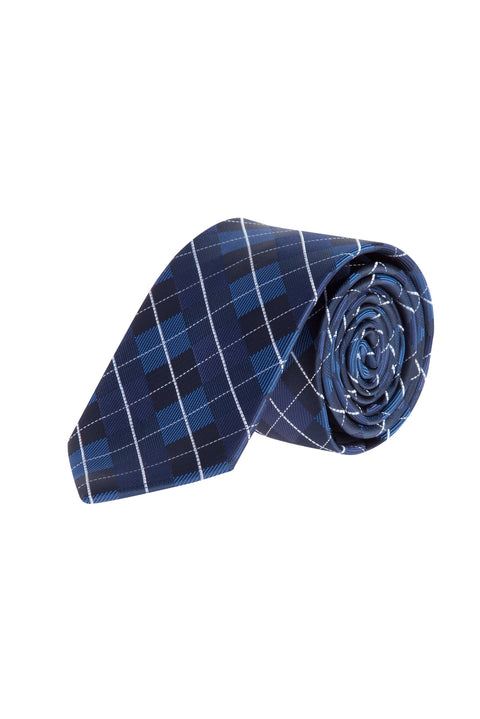 Navy Blue Cn. Polyester Patterned Krvt