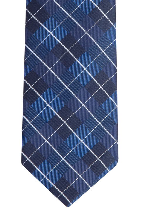 Navy Blue Cn. Polyester Patterned Krvt