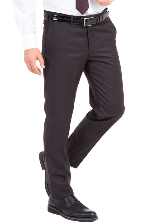 Siyah 6 Drop Regular Fit Standart Kesim Klasik Kumaş Pantolon