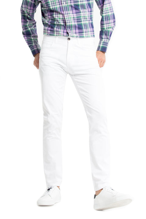 Beyaz 7 Drop Slim Fit Dar Kesim WB DÜZ SLİM PANT. Likralı