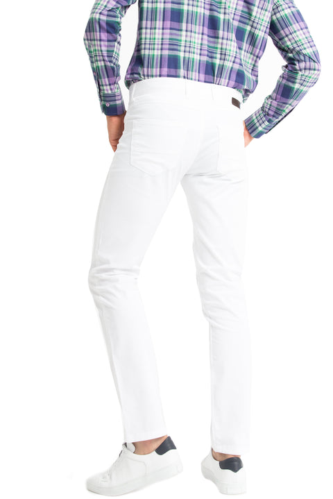 Beyaz 7 Drop Slim Fit Dar Kesim WB DÜZ SLİM PANT. Likralı