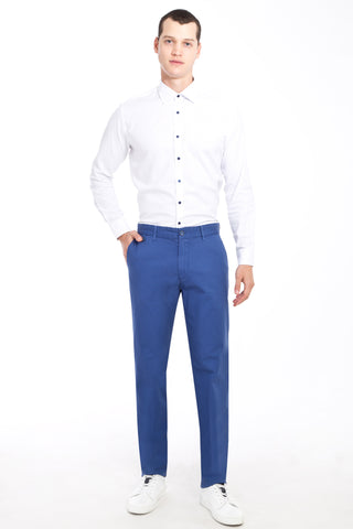  Mavi Regular Fit Likralı Kanvas / Chino Pantolon