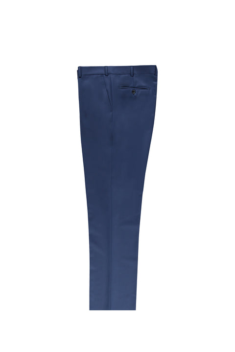 Blue 6 Drop Regular Fit Standard Cut Classic Fabric Trousers