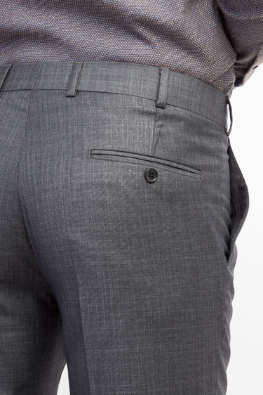 Orta Füme Slim Fit Dar Kesim Ekose Kumaş Pantolon
