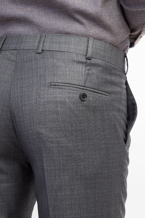 Orta Füme 7 Drop Slim Fit Dar Kesim Ekose Kumaş Pantolon