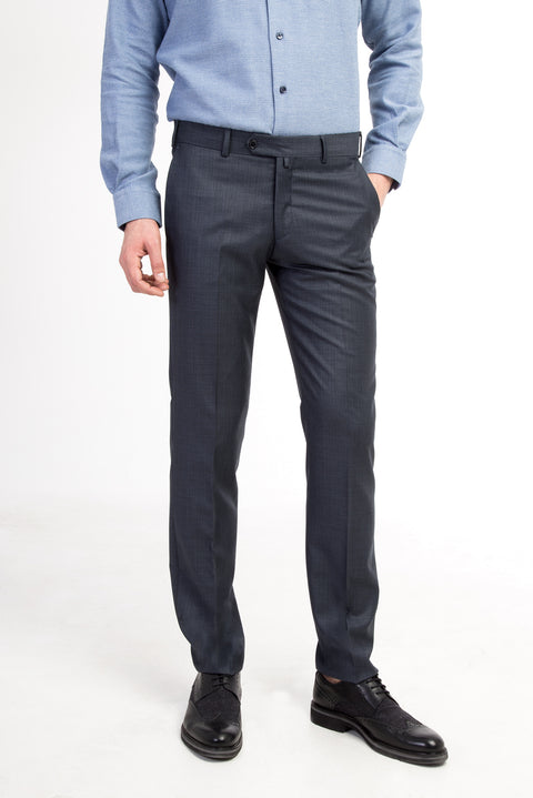 Petrol 7 Drop Slim Fit Dar Kesim Ekose Kumaş Pantolon