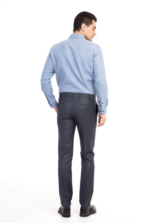 Petrol 7 Drop Slim Fit Dar Kesim Ekose Kumaş Pantolon