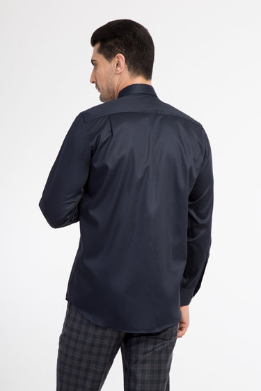 Lacivert Jb Pamuk Saten Gömlek