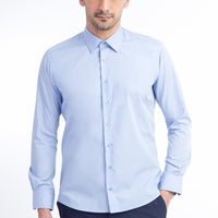 Blue Long Sleeve Slim Fit Narrow Cut Shirt