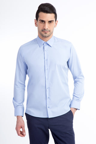  Mavi Uzun Kol Slim Fit Dar Kesim Gömlek