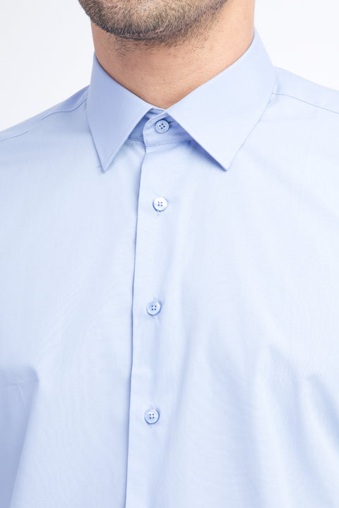 Blue Long Sleeve Slim Fit Narrow Cut Shirt