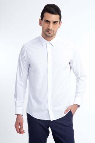  Beyaz Uzun Kol Slim Fit Dar Kesim Gömlek