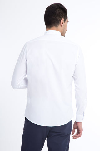  Beyaz Uzun Kol Slim Fit Dar Kesim Gömlek