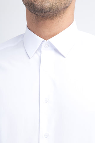  Beyaz Uzun Kol Slim Fit Dar Kesim Gömlek