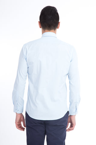  Açık Mavi Uzun Kol Slim Fit Dar Kesim Gömlek