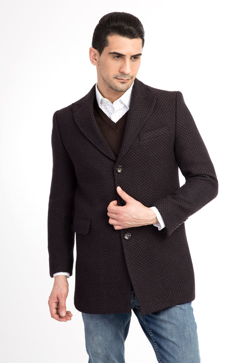 Kahve Mono Yaka Palto